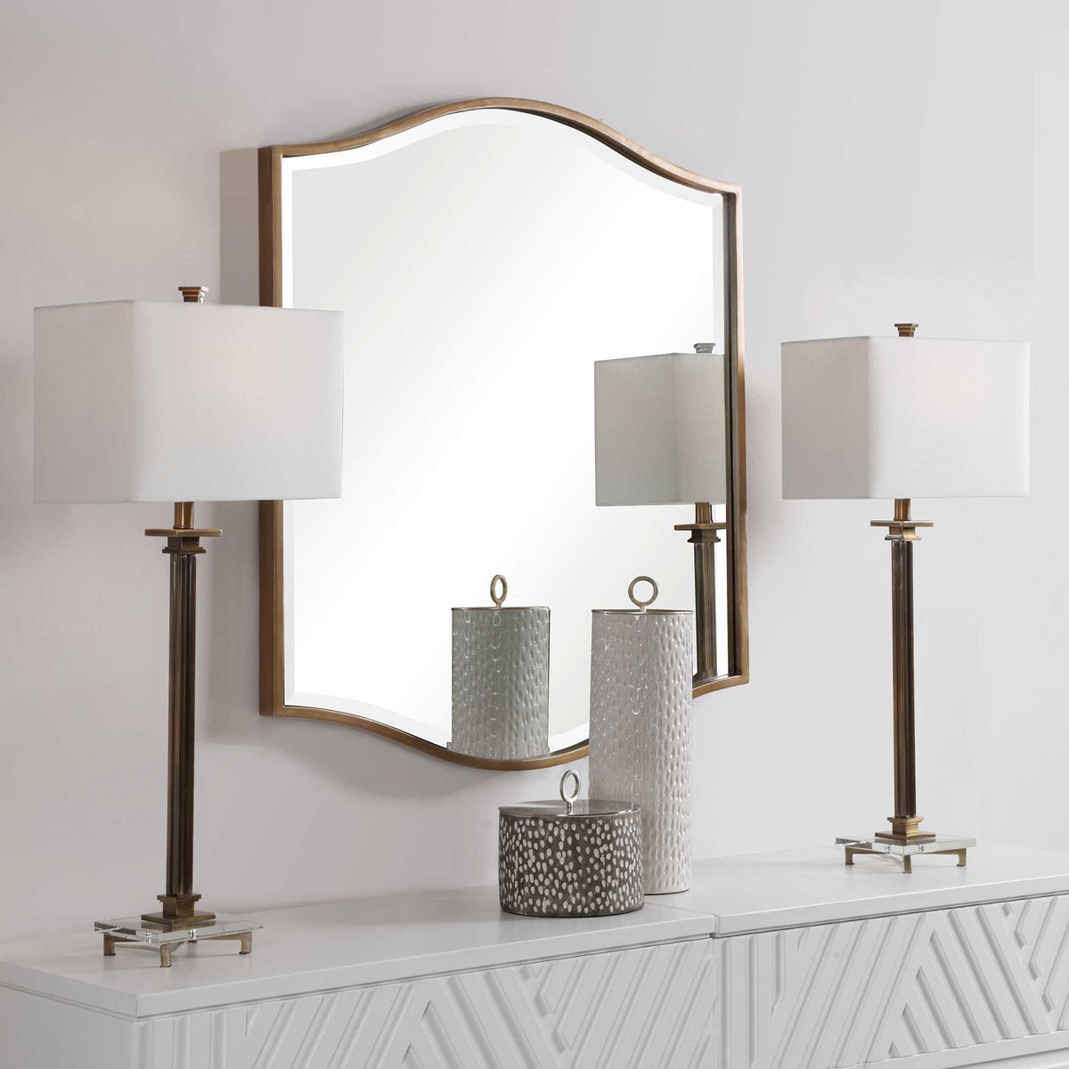 Cerise Gold Mirror, by Uttermost, 36" width x 40.75" height x 1.5" depth View 4