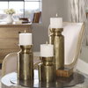 Amina Antique Brass Candleholders Set/3, Candles & Candle Holder by Uttermost, 5" width x 13" height x 5" depth thumbnail 4