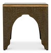 Croco Embossed Leather Stool  Ant. Green thumbnail 2
