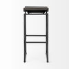 Givens 30.25'H Seat Height Black Wood Seat Black Metal Base Stool, Counter & Bar Stool by Mercana, 14" length x 15.8" width x 32" height thumbnail 6