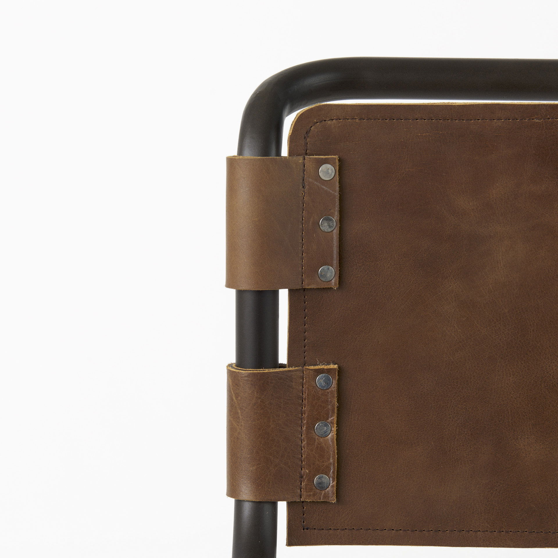 Berbick 20.5 x 24.75 x 39 Medium Brown Leather with Iron Frame Counter Stool large image 
