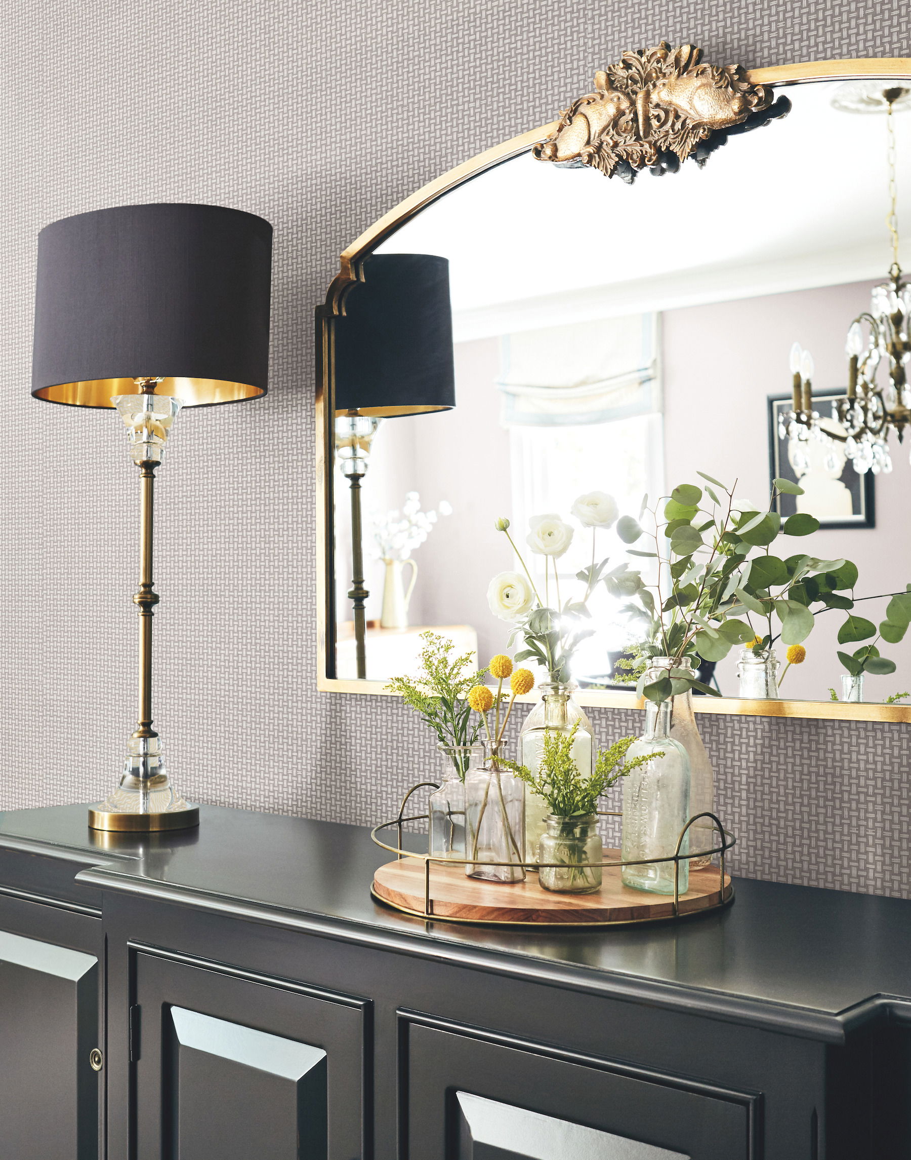 Cottage Basket Grey Wallpaper, by York Wall, 24' length x 3' width x 0.02" depth View 3