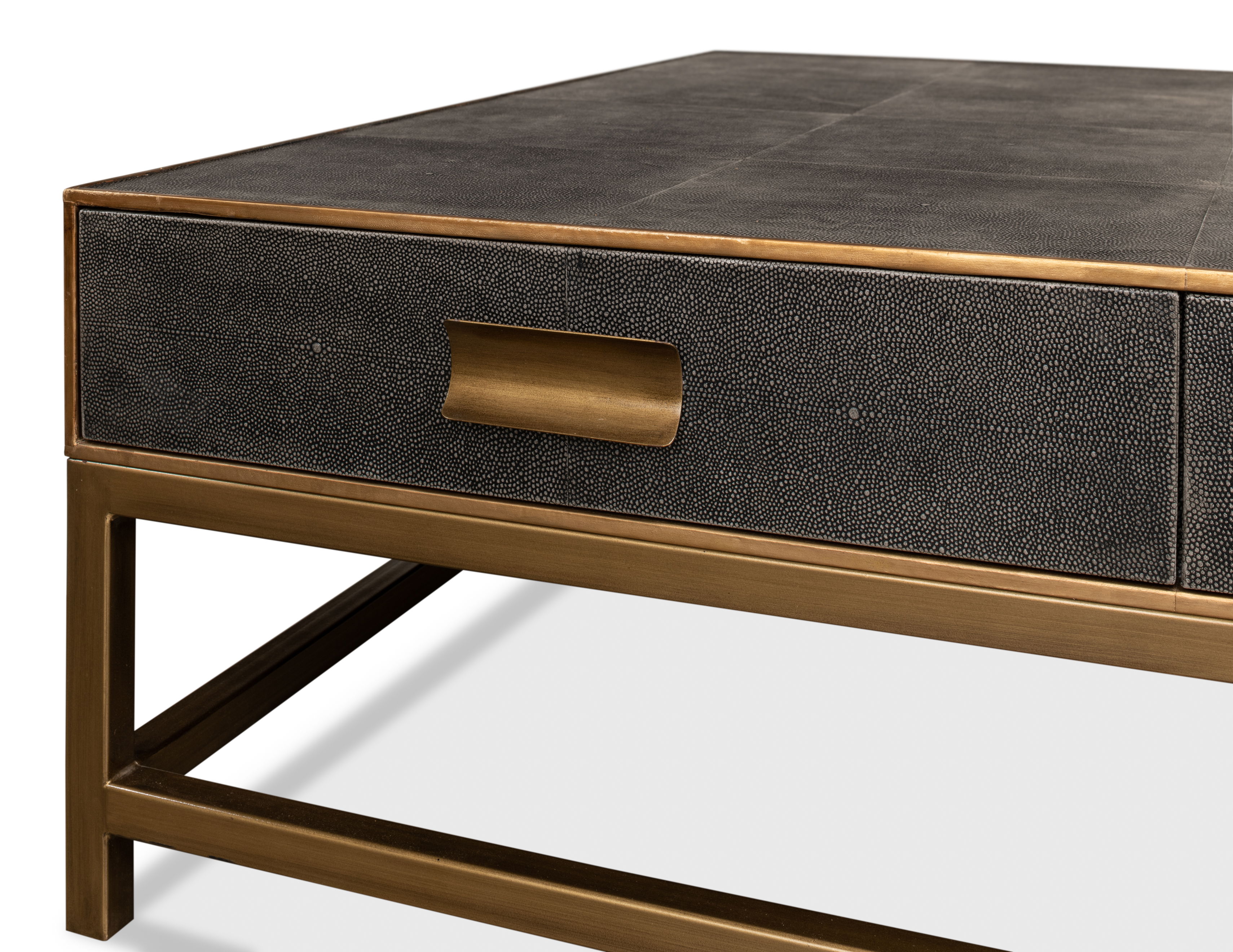 Gideon Shagreen Sq.Coffee Table Ant.Grey large image 