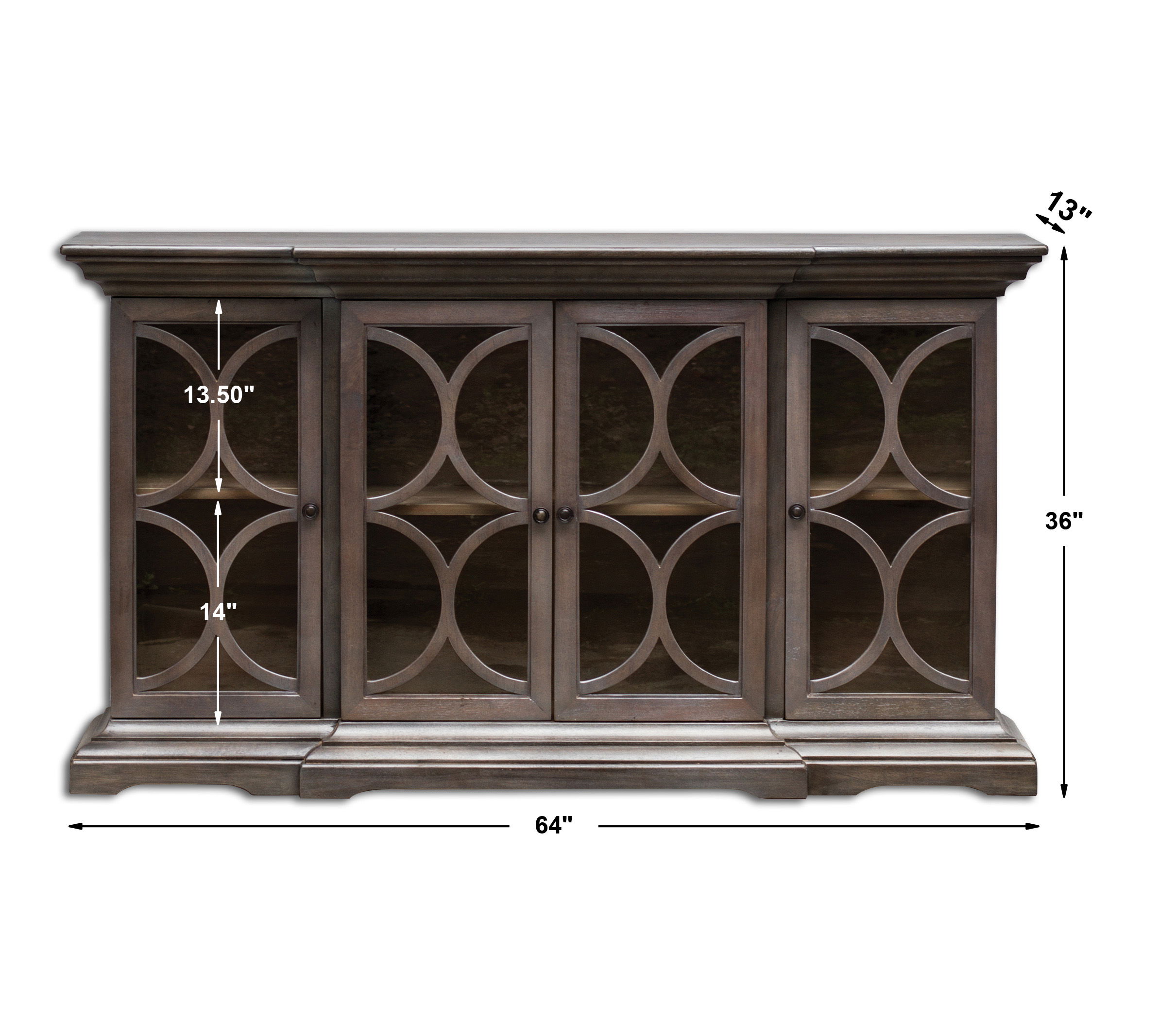 Belino Wooden 4 Door Chest large image 