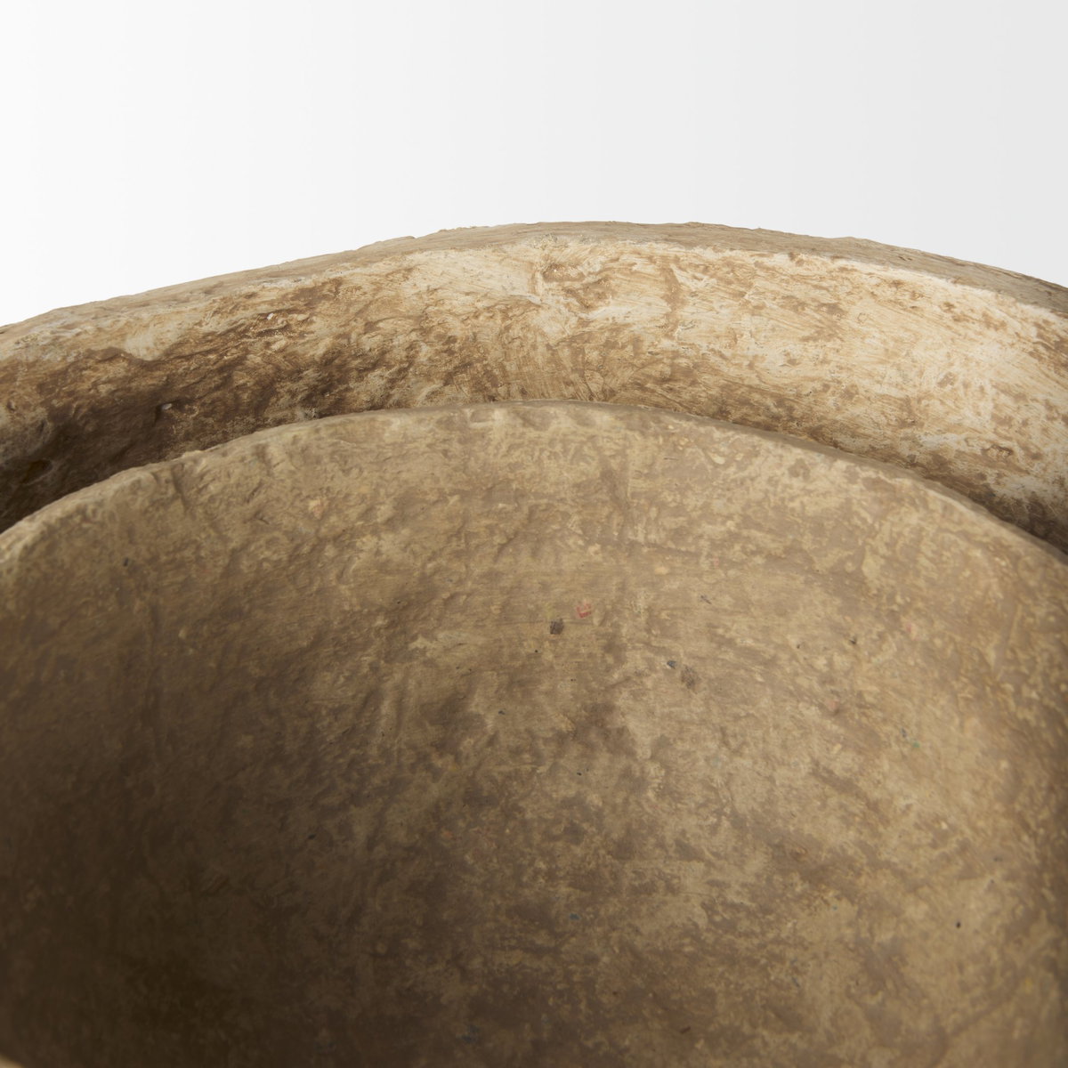 Sonam Set of 2 Beige Paper Mache Spiked Bowls, Decorative Bowl by Mercana, 18" length x 18" width x 8" height View 8