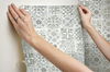 Ecaustic Tile Grey Peel & Stick Wallpaper, by York Wall, 20' length x 2'3" width x 0.02" depth thumbnail 13