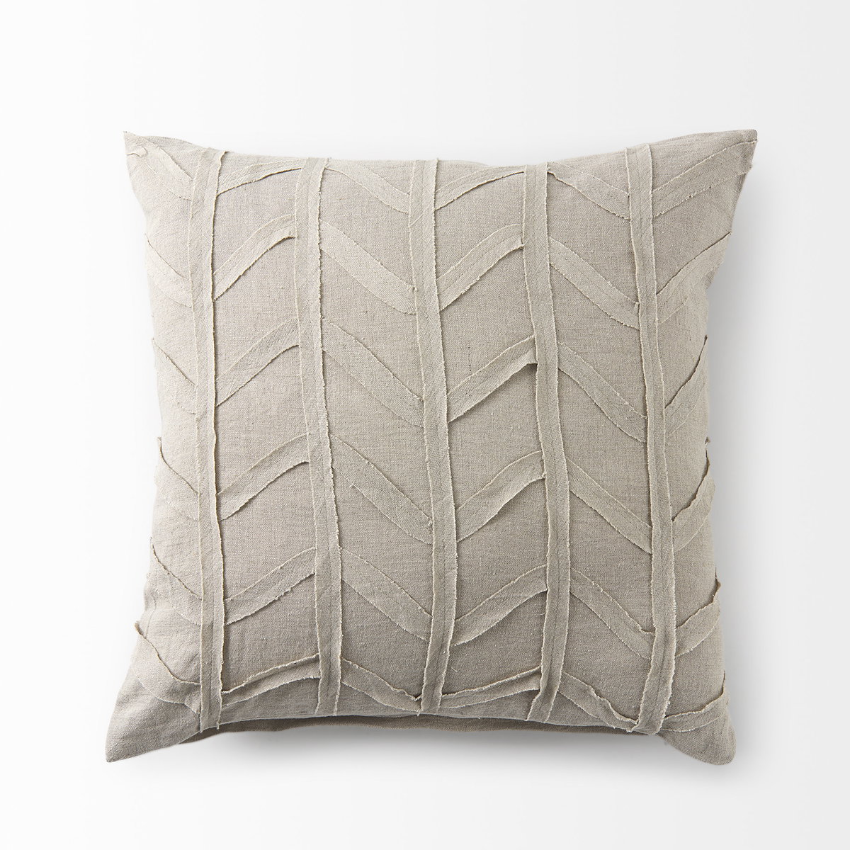 Ivivva 20x20 Beige Fabric Textured Pillow Cover, Decorative Pillow by Mercana, 20" length x 20" width x 0.2" height View 9