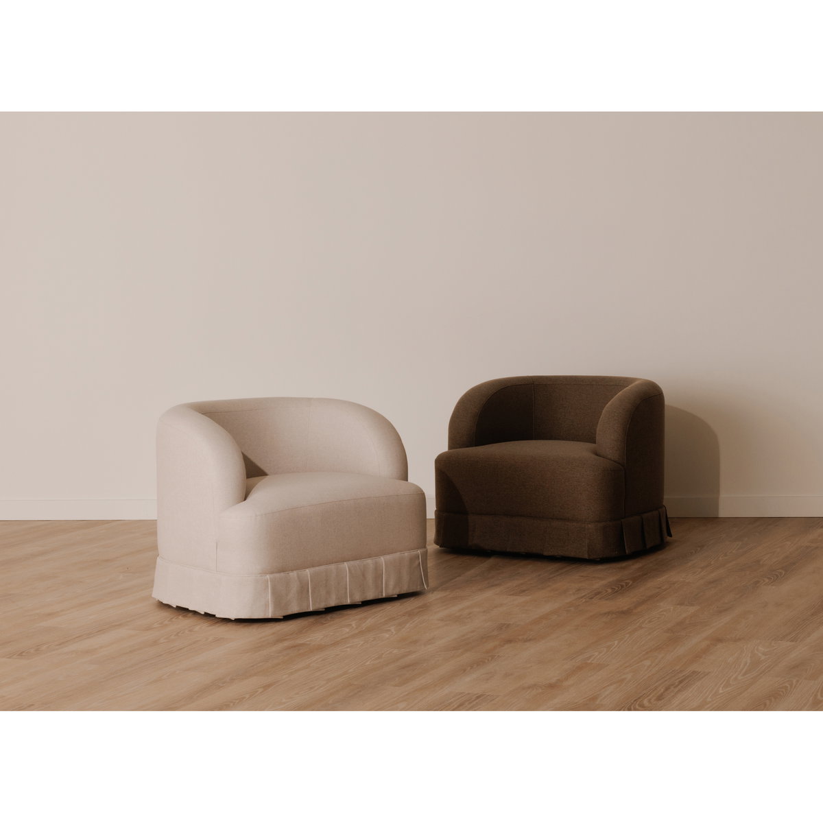 Maren Swivel Chair Beige, Accent Chair by Moe's Home, 32" width x 26.5" height x 30" depth View 9