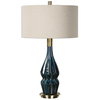 Prussian Blue Ceramic Lamp, Table Lamp by Uttermost, 18" width x 31.5" height x 18" depth thumbnail 1