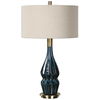 Prussian Blue Ceramic Lamp, by Uttermost, 18" width x 31.5" height x 18" depth thumbnail 1
