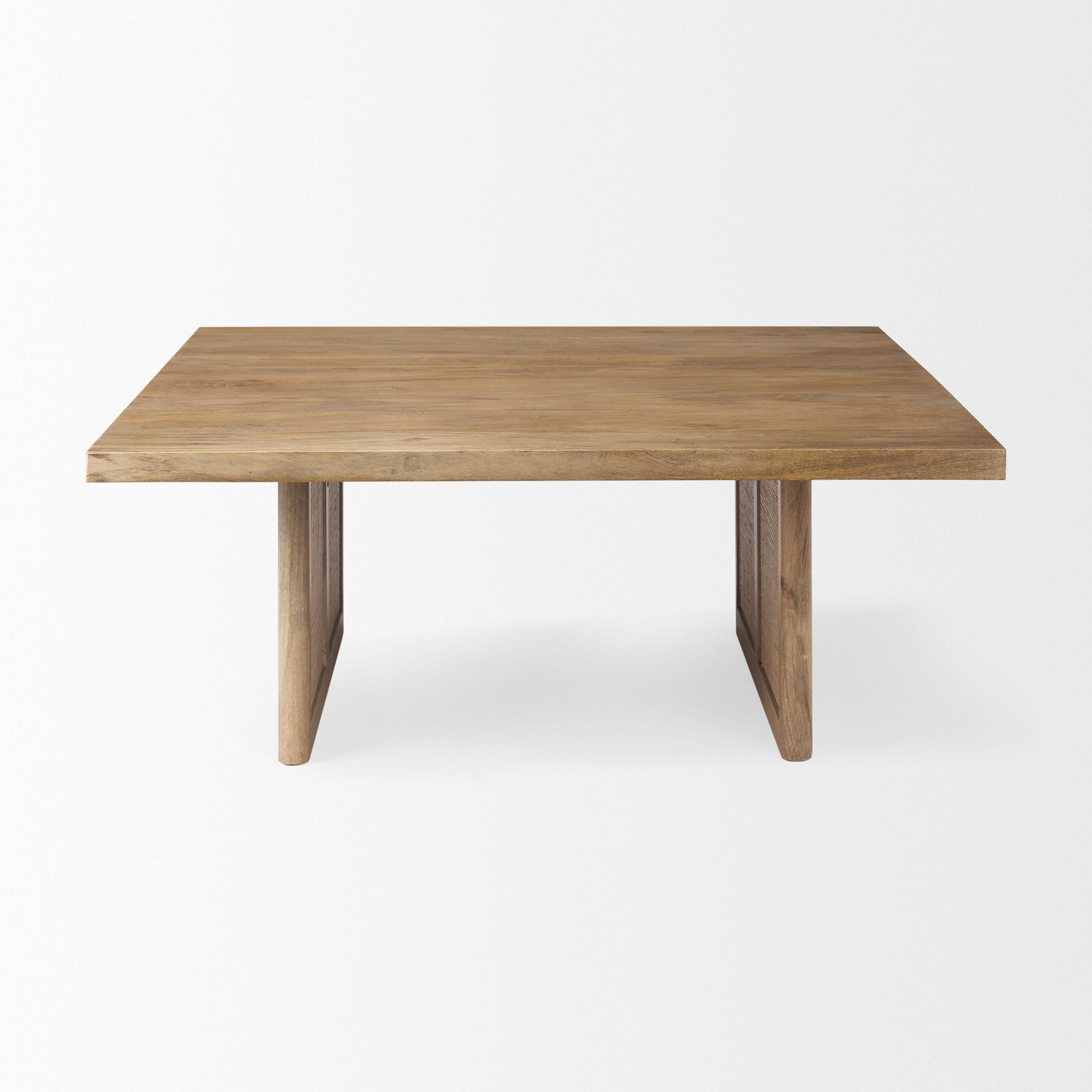 Grier  42' Square Light Brown Wood with Cane Coffee Table large image 