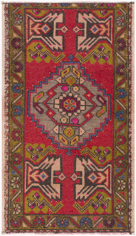 Antique One of a Kind Handmade Rug, by Surya, 3'2" length x 1'10" width