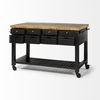 Columbia 62L x 28W x 36H Black Wooden Kitchen Island, by Mercana, 62" length x 28" width x 36" height thumbnail 8