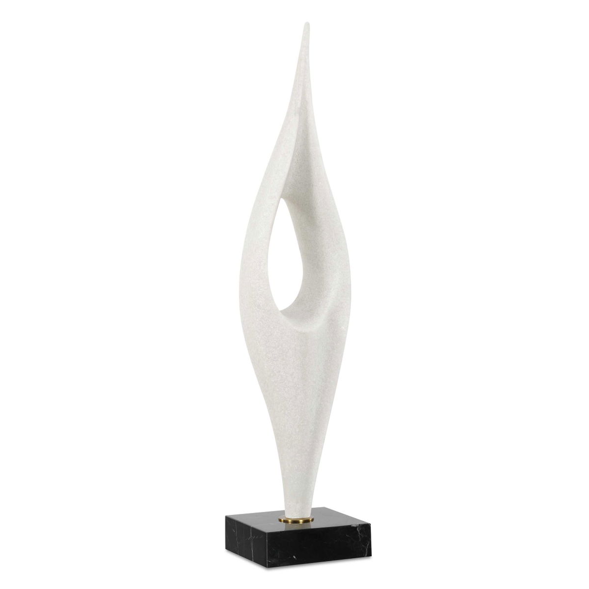 Fluid Drop White Stone Sculpture, Figurines & Statue by Uttermost, 5" width x 24.25" height x 5" depth View 1