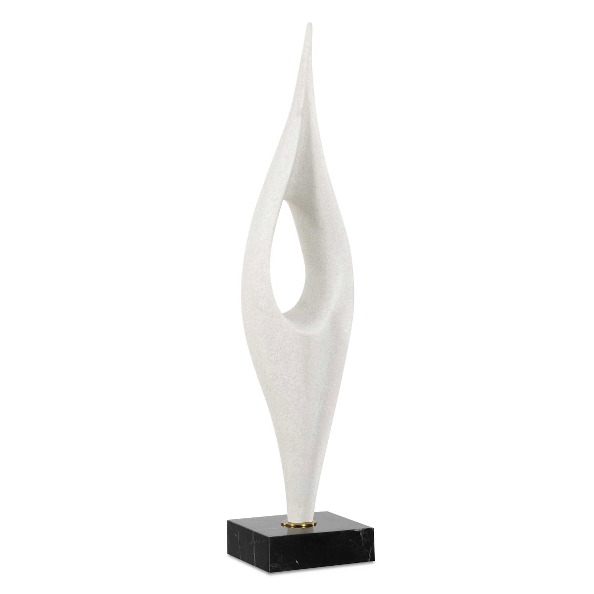 Fluid Drop White Stone Sculpture, Figurines & Statue by Uttermost, 5" width x 24.25" height x 5" depth View 1