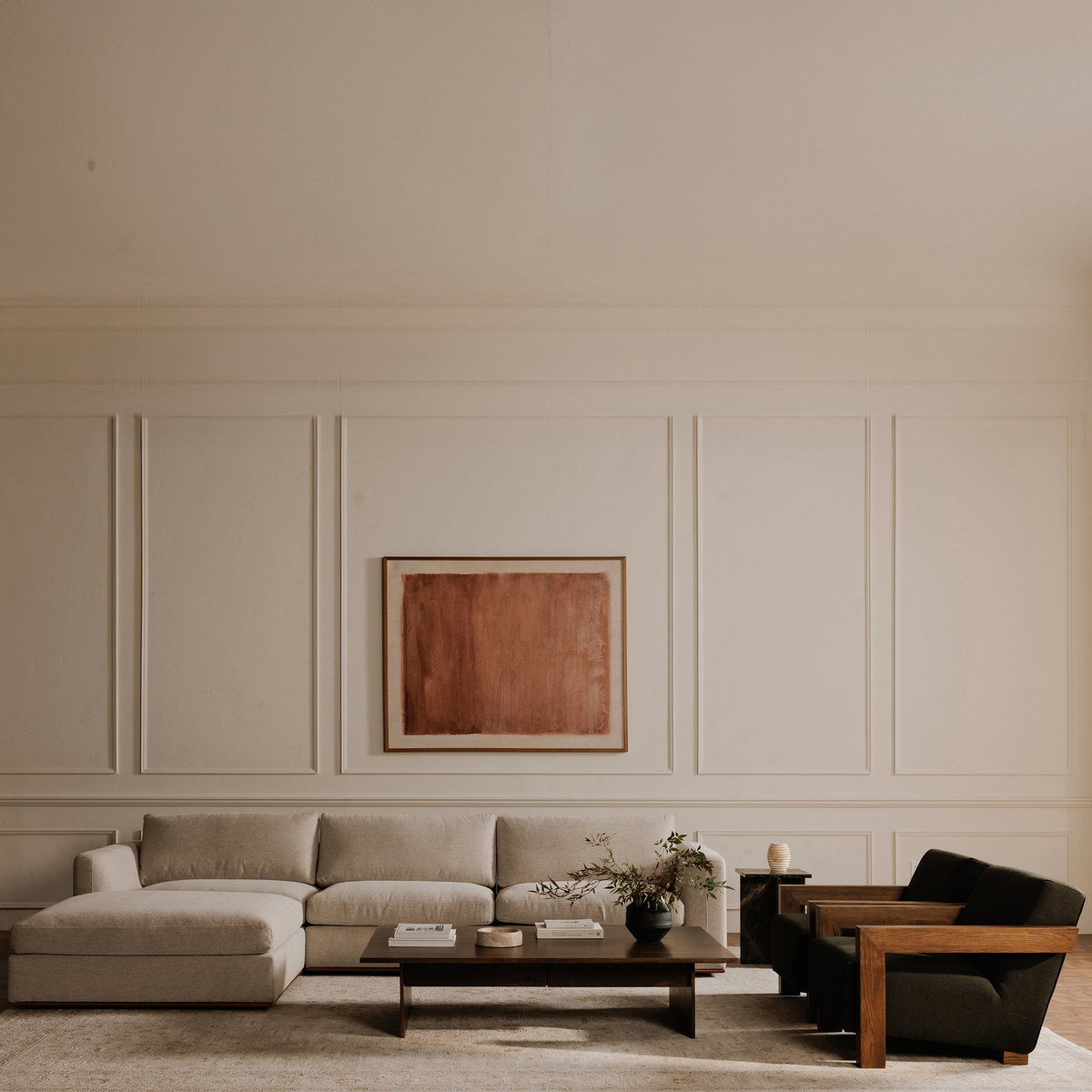 Rue Lounge Modular Sectional Flecked Grey, Sectional Sofa by Moe's Home, 136.2" width x 23.6" height x 81.8" depth View 8