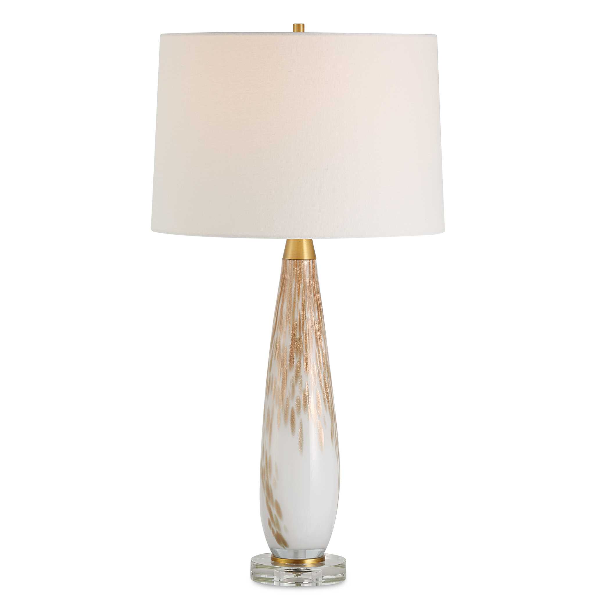 Lyra White & Gold Table Lamp, by Uttermost, 15" width x 28.5" height x 15" depth View 1