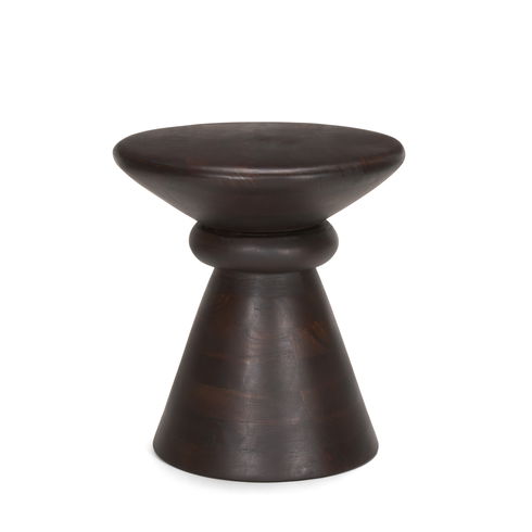 Palmera Dark Brown Wood Pedestal Accent Table