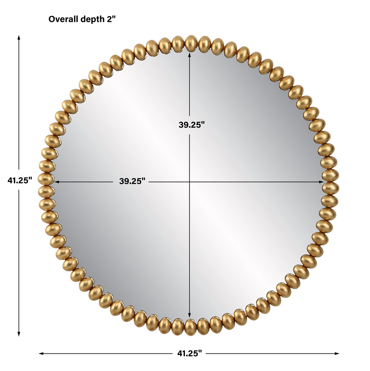 Byzantine Round Gold Mirror, by Uttermost, 41.25" width x 41.25" height x 2" depth View 3