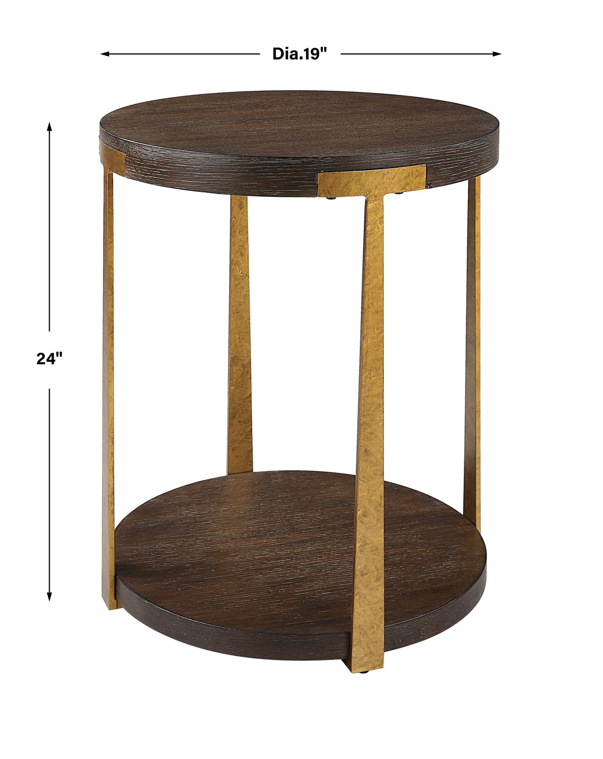 Palisade Round Wood Side Table, Side & End Table by Uttermost, 19" width x 24" height x 19" depth View 3