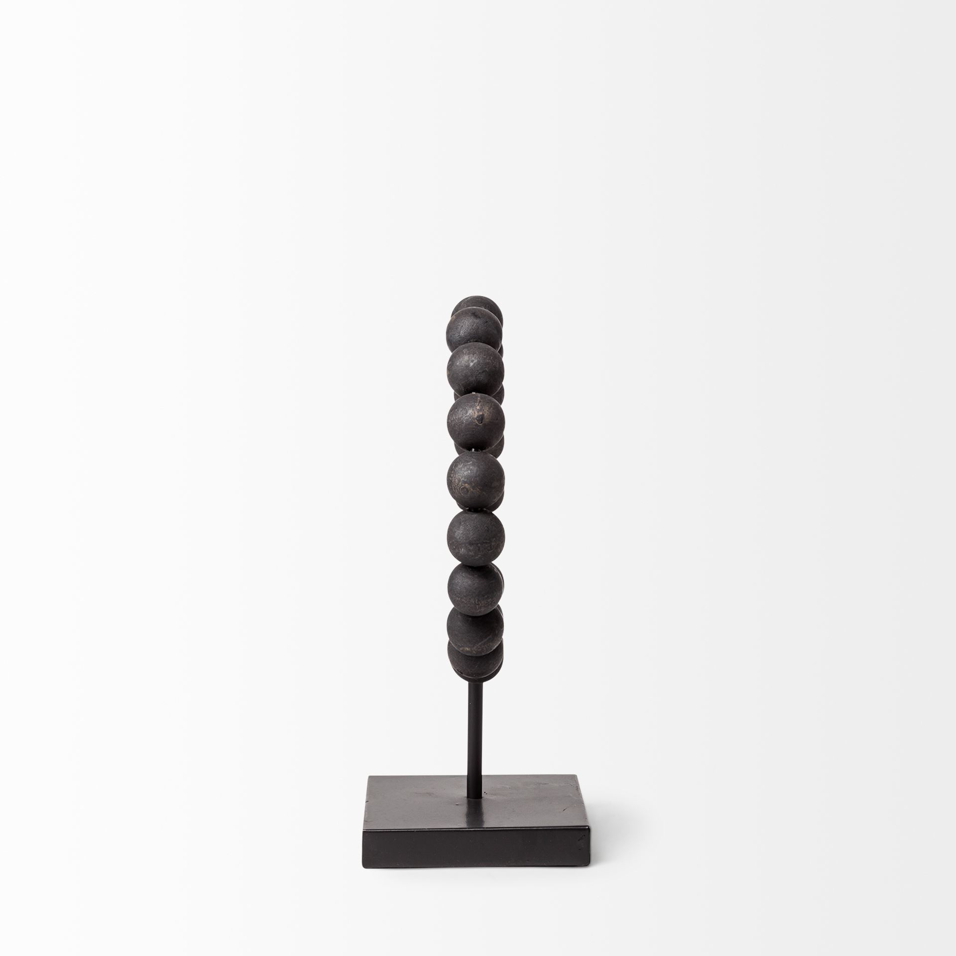 Tulane I (Small) 9L x 5W Black Beaded Broken Sphere Decorative Object, by Mercana, 9.45" length x 4.53" width x 11.61" height View 5