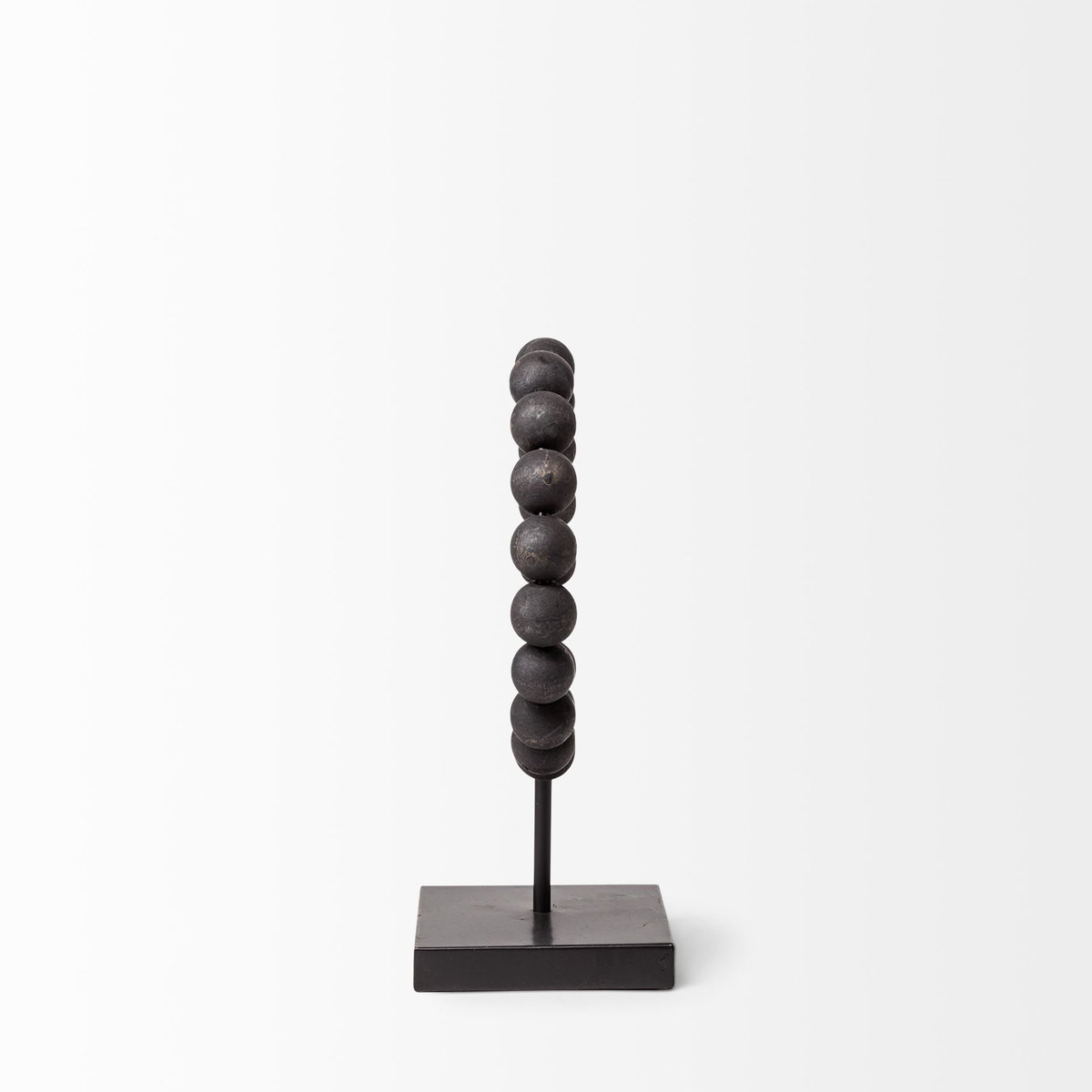 Tulane I (Small) 9L x 5W Black Beaded Broken Sphere Decorative Object, by Mercana, 9.45" length x 4.53" width x 11.61" height View 5