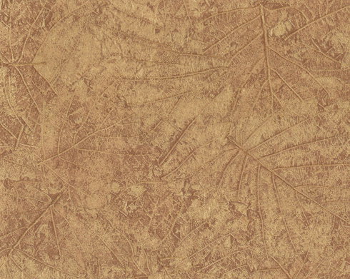Tossed Leaves Copper Wallpaper