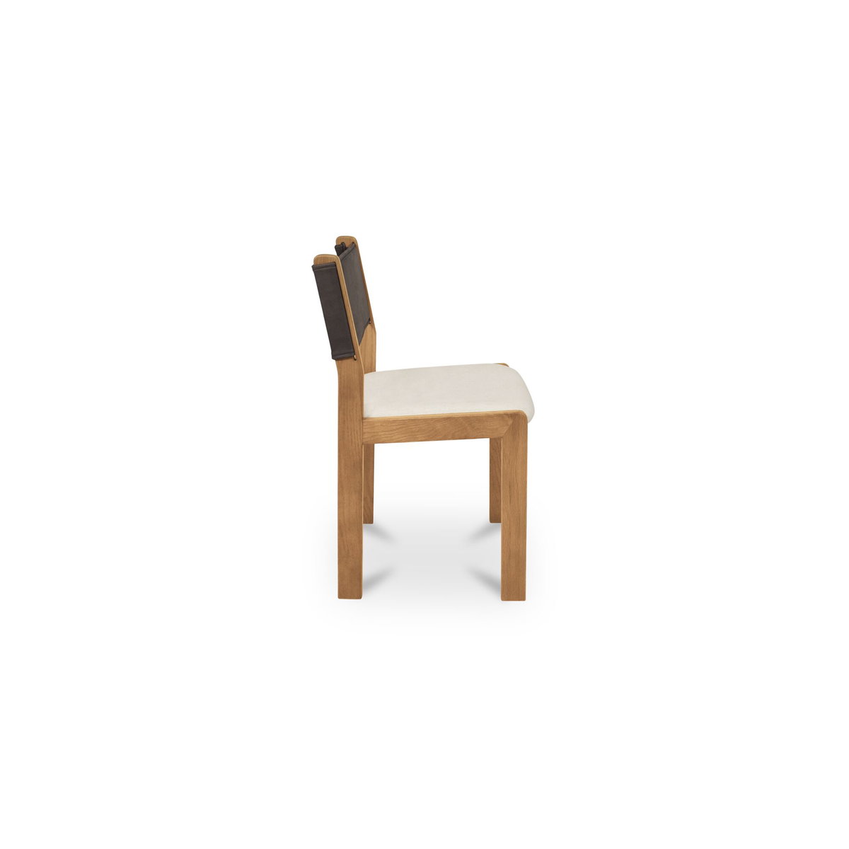 Carol Dining Chair Deep Brown Leather Set Of Two, by Moe's Home, 21.6" width x 32" height x 19.5" depth View 4