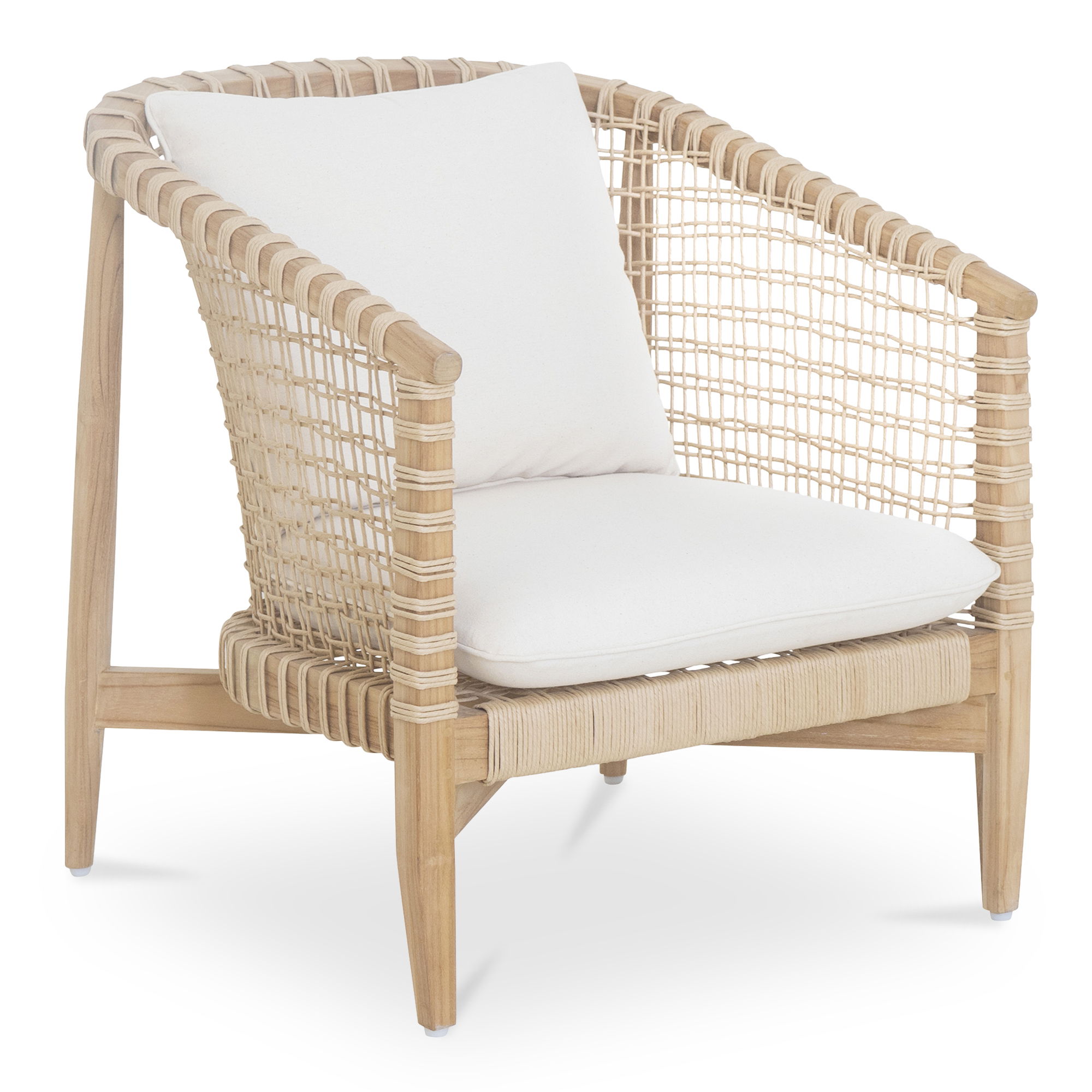 Kuna Outdoor Lounge Chair White, Outdoor Chair by Moe's Home, 2'3.5" width x 2'8" height x 2'6" depth View 2