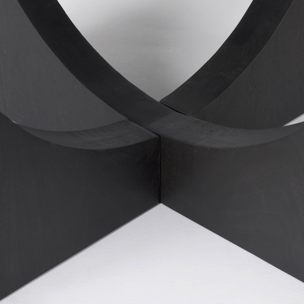 Liesl 54' Black Wood with Circular Top Dining Table, by Mercana, 54" length x 54" width x 30" height View 12