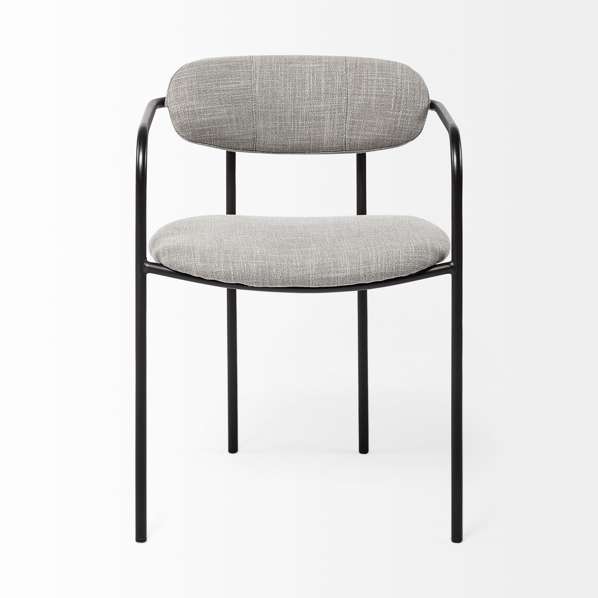 Parker Gray Fabric Seat Black Metal Dining Chair large image 