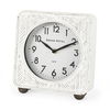 Karl  Rustic White Iron Rounded Square Table Clock thumbnail 0