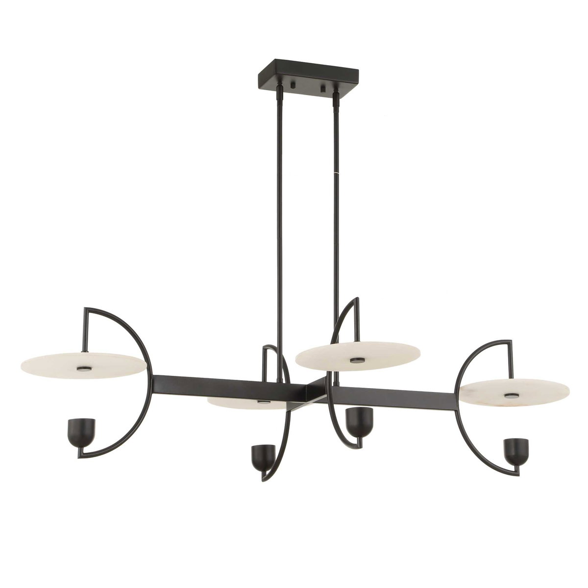 Kyoto 4 Light Linear LED Chandelier, Pendant by Uttermost, 48.25" width x 12" height x 29.75" depth View 5