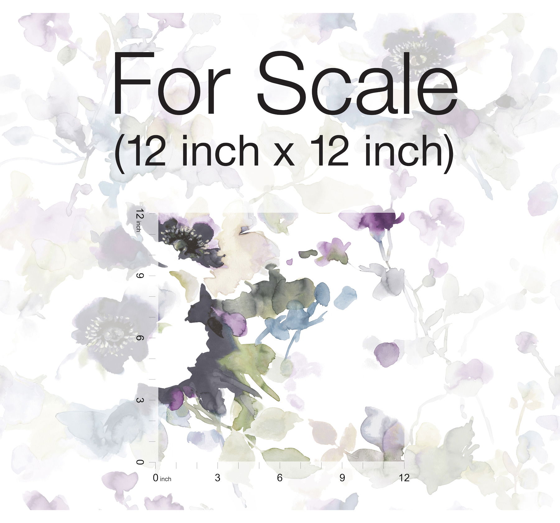 Garden Anemone Lilac & Green Peel & Stick Wallpaper large image 
