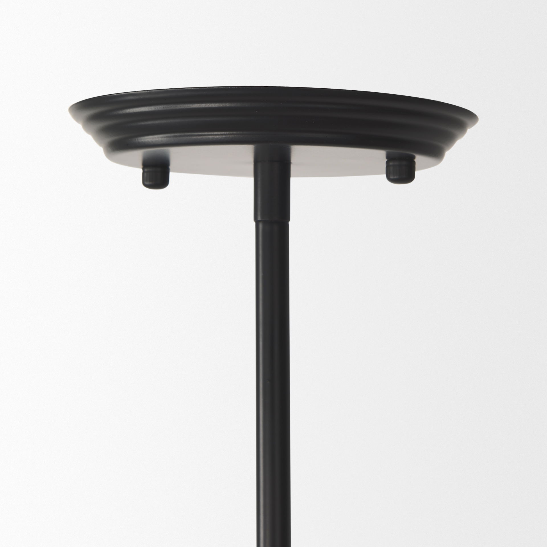 Farrah Frosted Glass Globe set in Matte Black Metal Pendant Ceiling Light, by Mercana, 17.71" length x 11.81" width x 45.27" height View 5