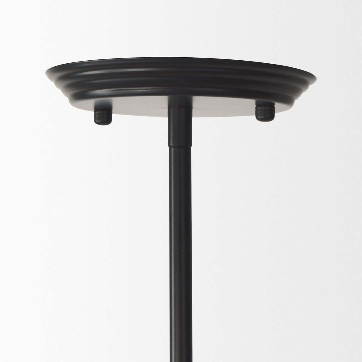 Farrah Frosted Glass Globe set in Matte Black Metal Pendant Ceiling Light, by Mercana, 17.71" length x 11.81" width x 45.27" height View 5