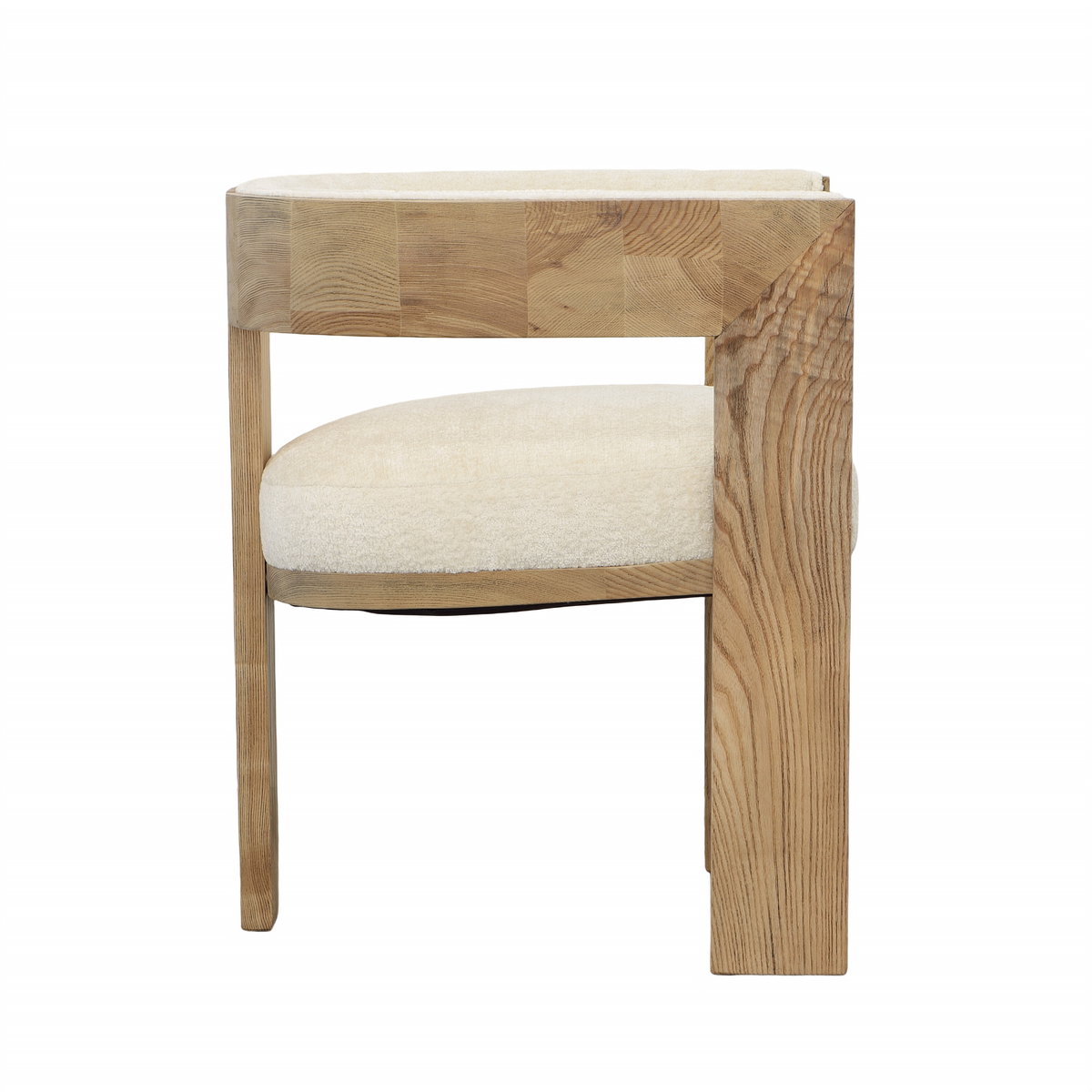 Nadia Dining Chair Cream, by Dovetail, 23" width x 27.5" height x 22.5" depth View 3