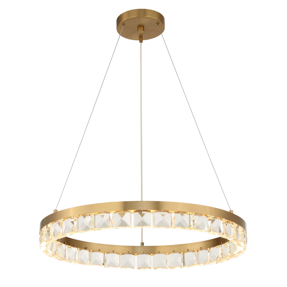 Segovia Round Crystal LED Chandelier, Ceiling Light by Uttermost, 3.75" height x 28" diameter View 8