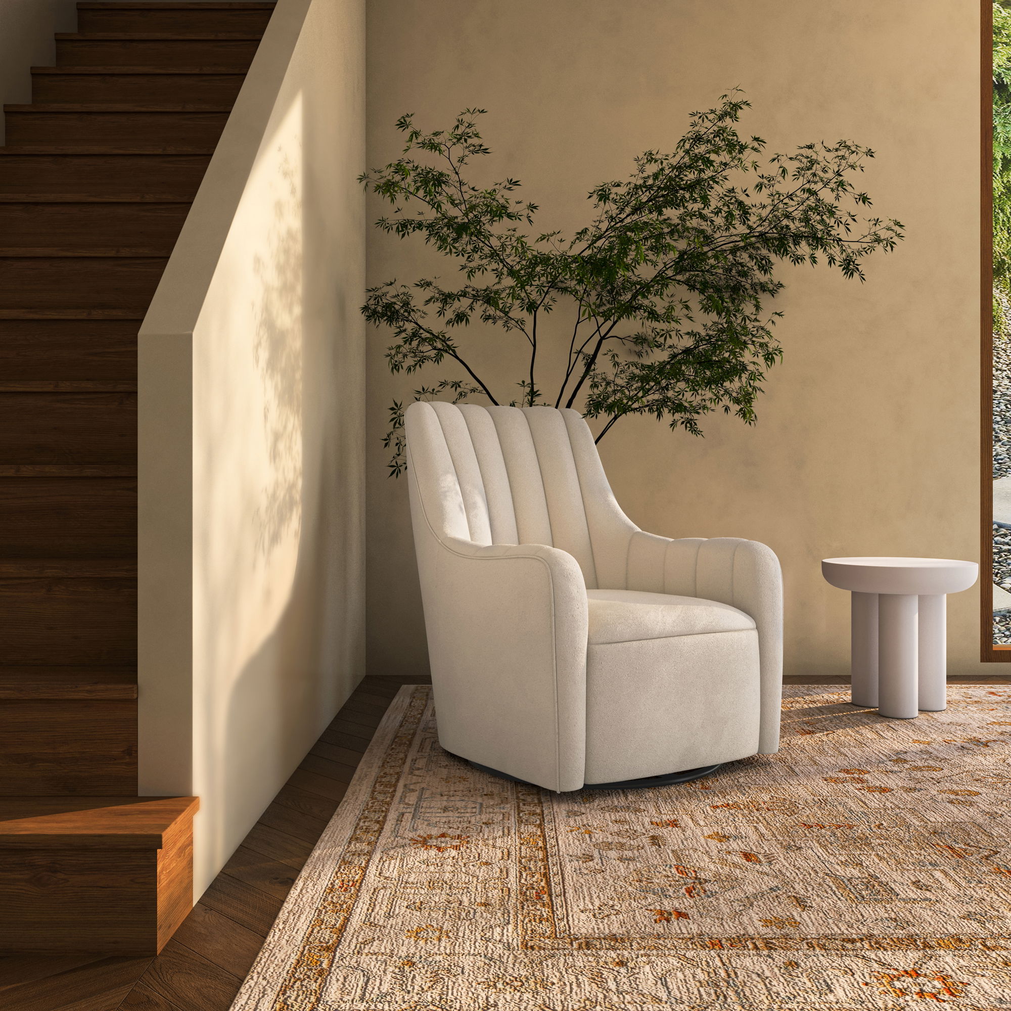 Bowie Swivel Chair White large image 