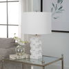 Ascent White Geometric Table Lamp, by Uttermost, 14" width x 23" height x 14" depth thumbnail 4