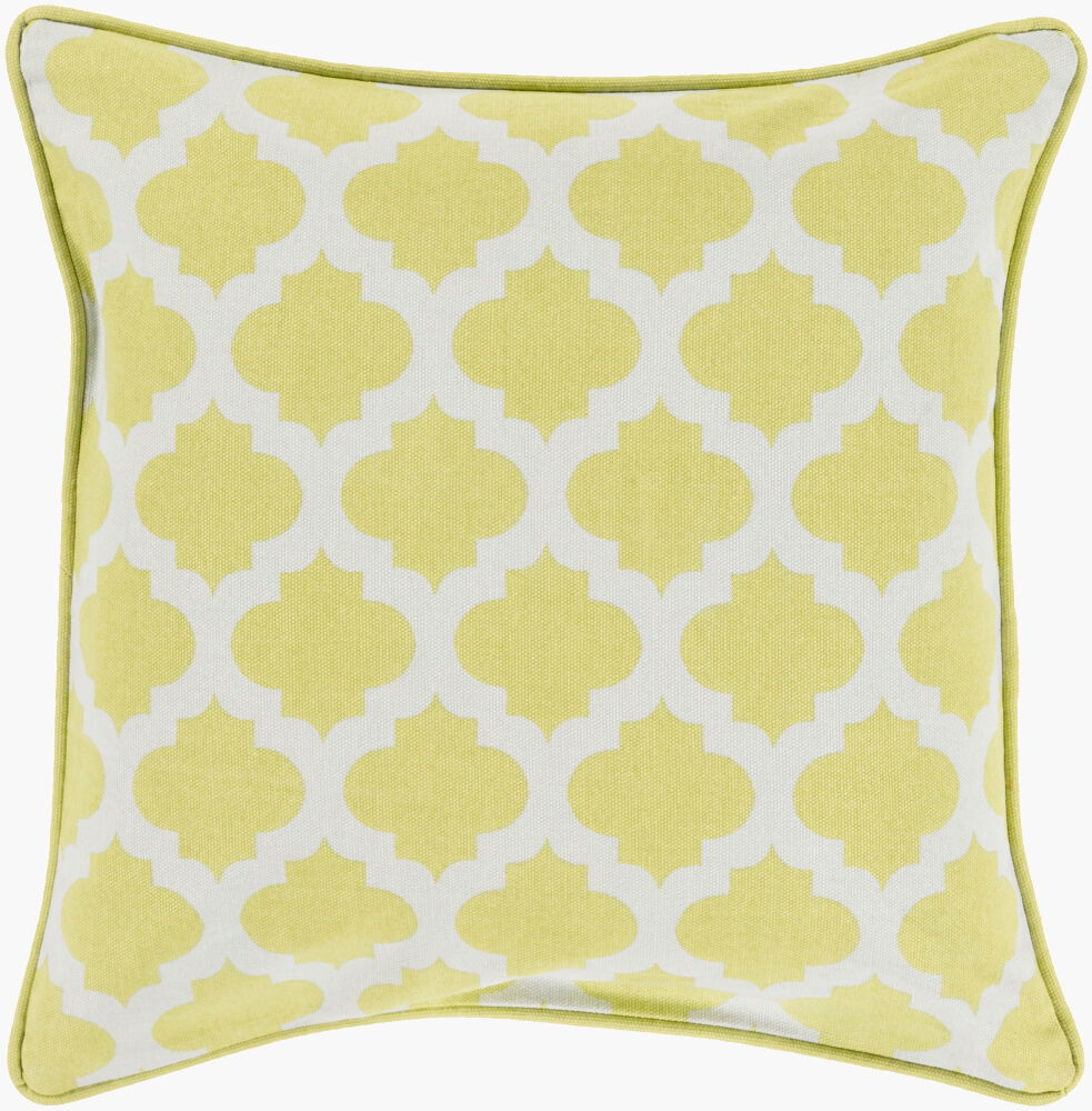 Morrocan Printed Lattice Accent Pillow Down, Decorative Pillow by Surya, 22" length x 22" width