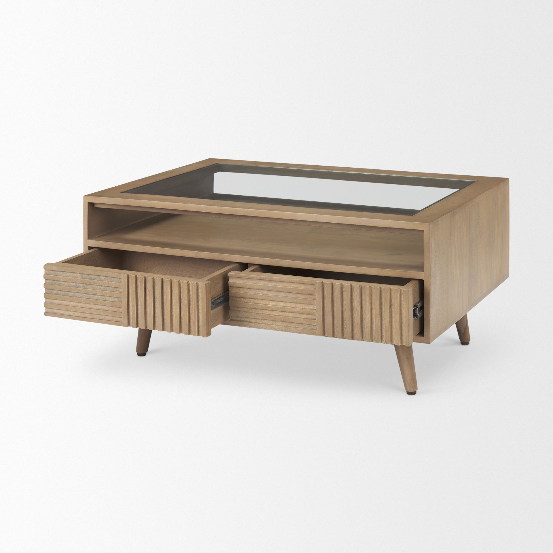 Sable   Light Brown Wood Coffee Table large image 