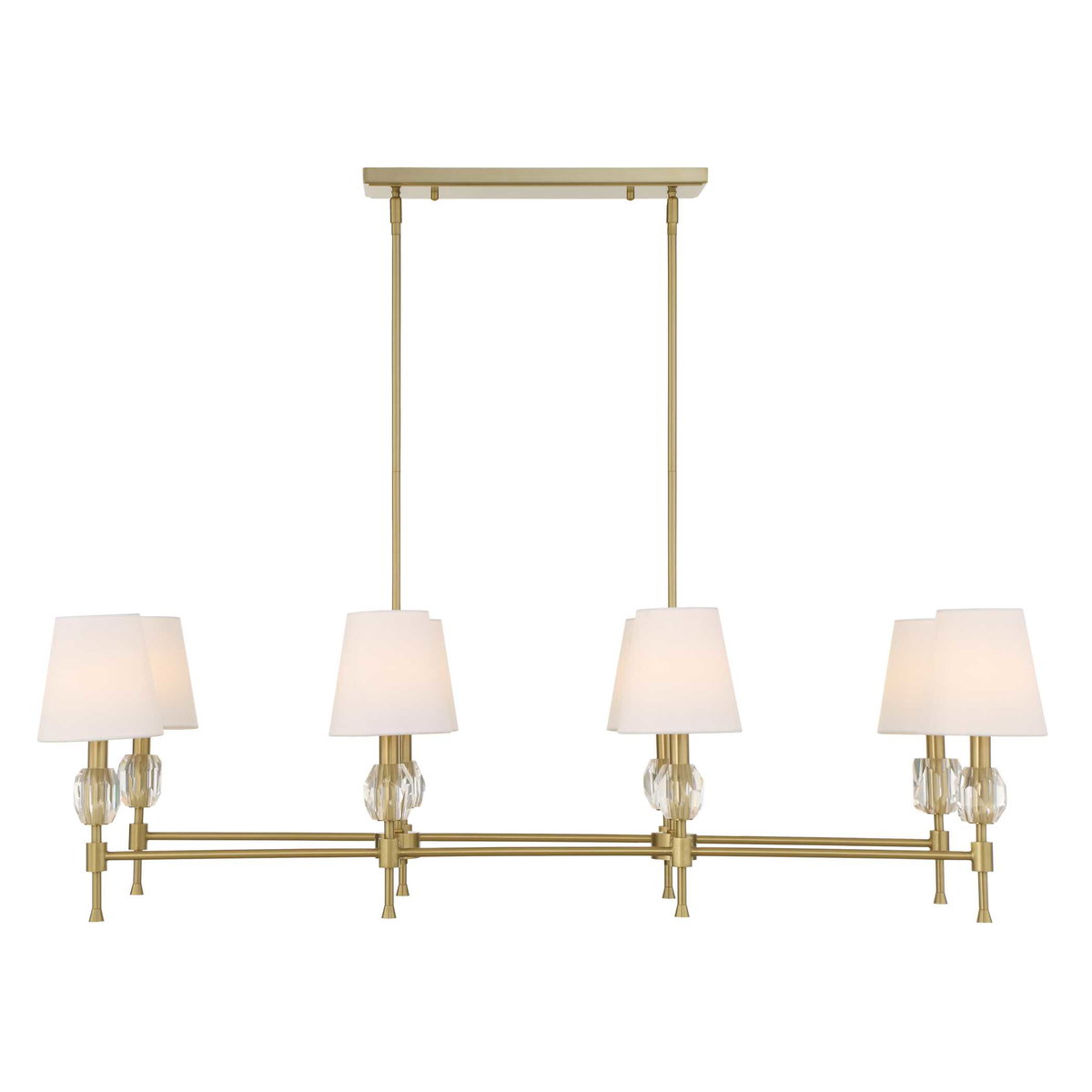 Arques 8 Light Linear Chandelier, Ceiling Light by Uttermost, 48" width x 14.5" height x 18.12" depth View 1