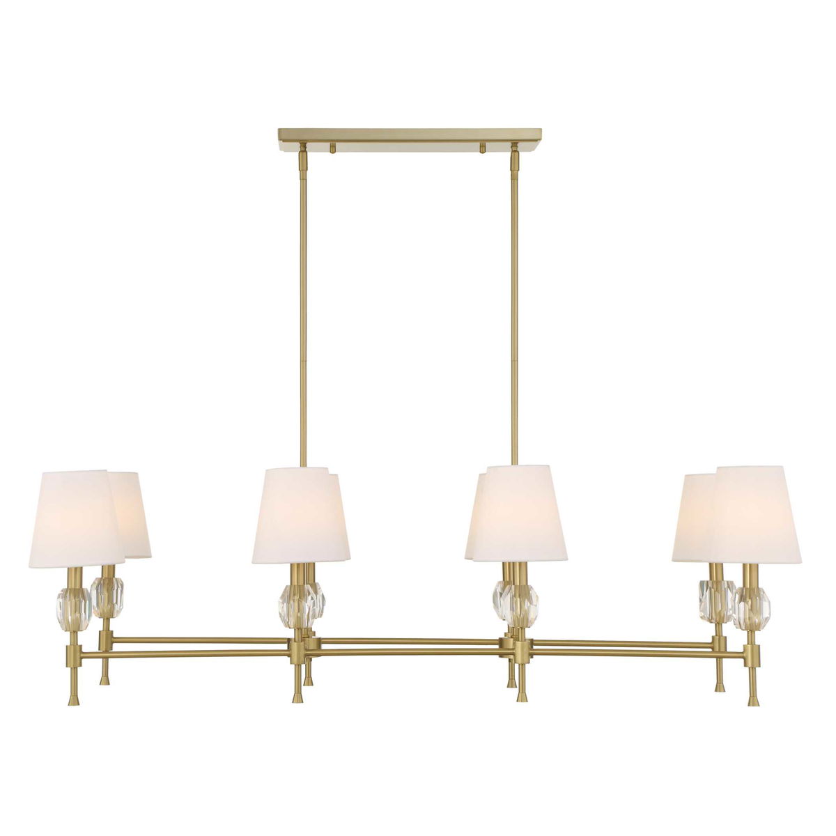 Arques 8 Light Linear Chandelier, Pendant by Uttermost, 48" width x 14.5" height x 18.12" depth View 1
