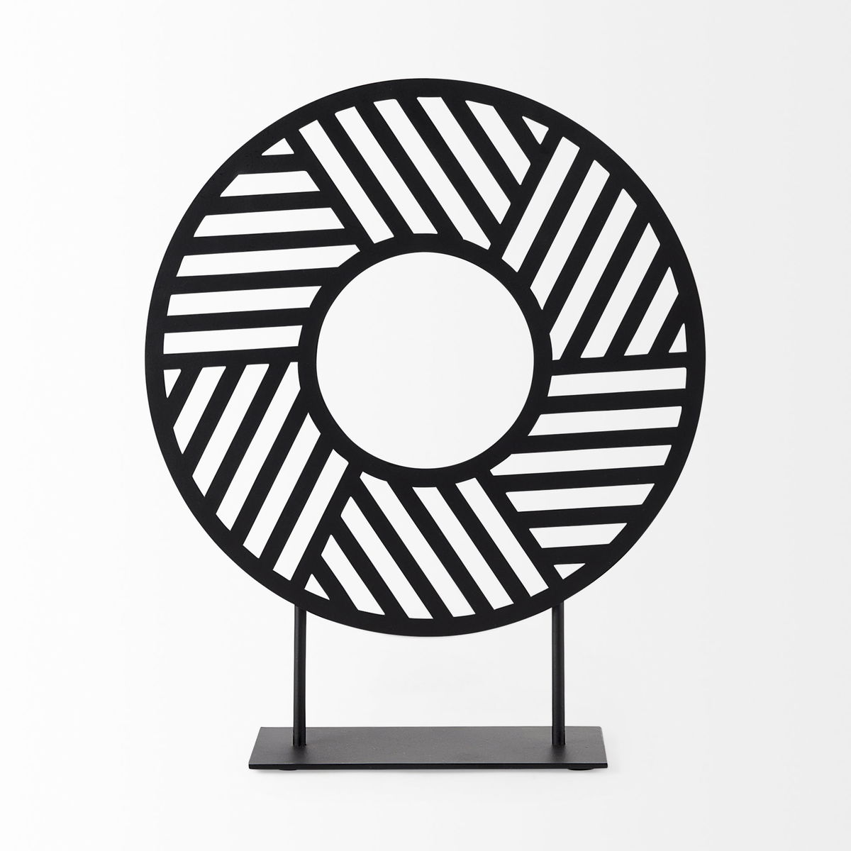 Micra  Matte Black Metal Decorative Object on a Stand, by Mercana, 11.02" length x 2.99" width x 13.39" height View 6
