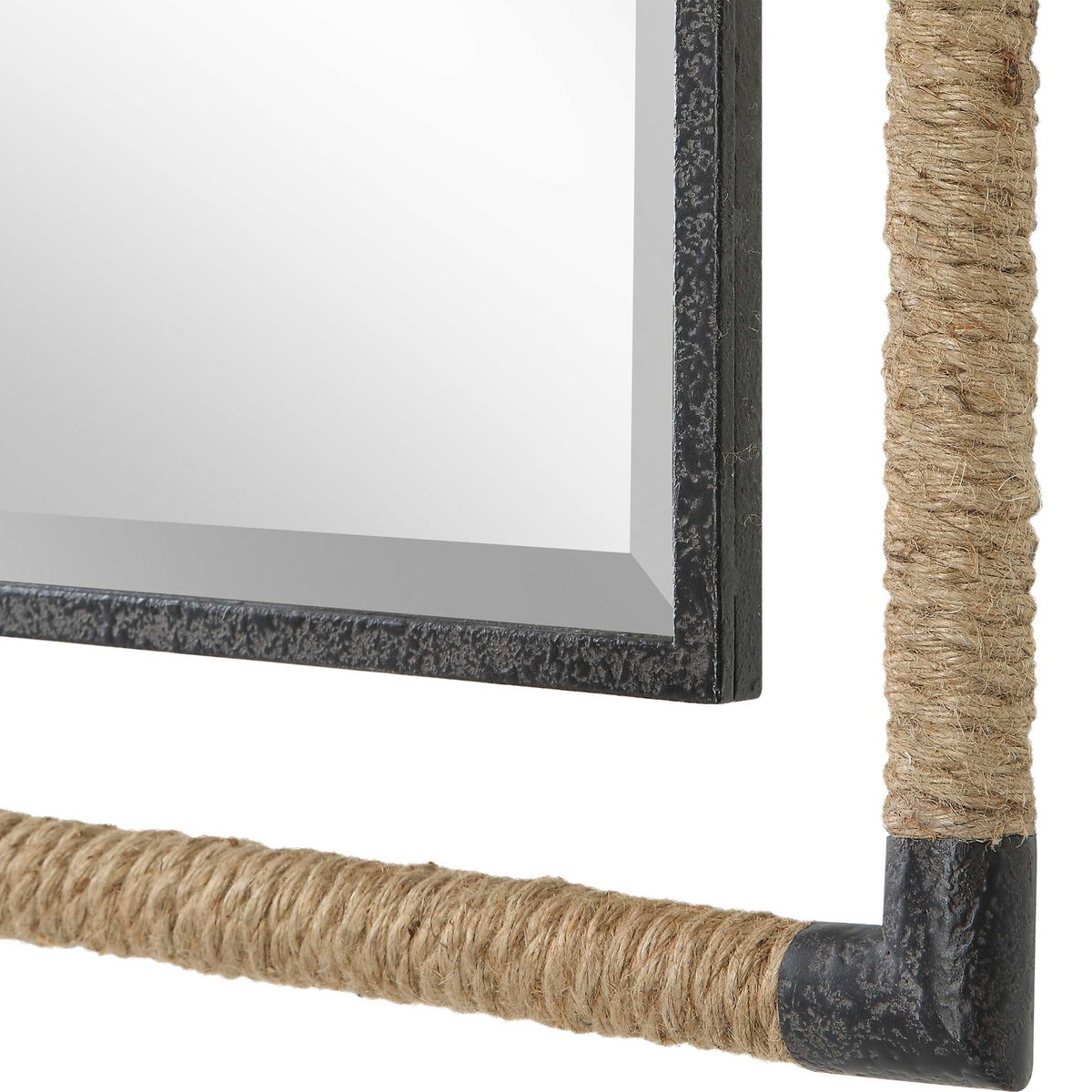Melville Iron & Rope Mirror, by Uttermost, 2'4" width x 3'2" height x 1.5" depth View 6