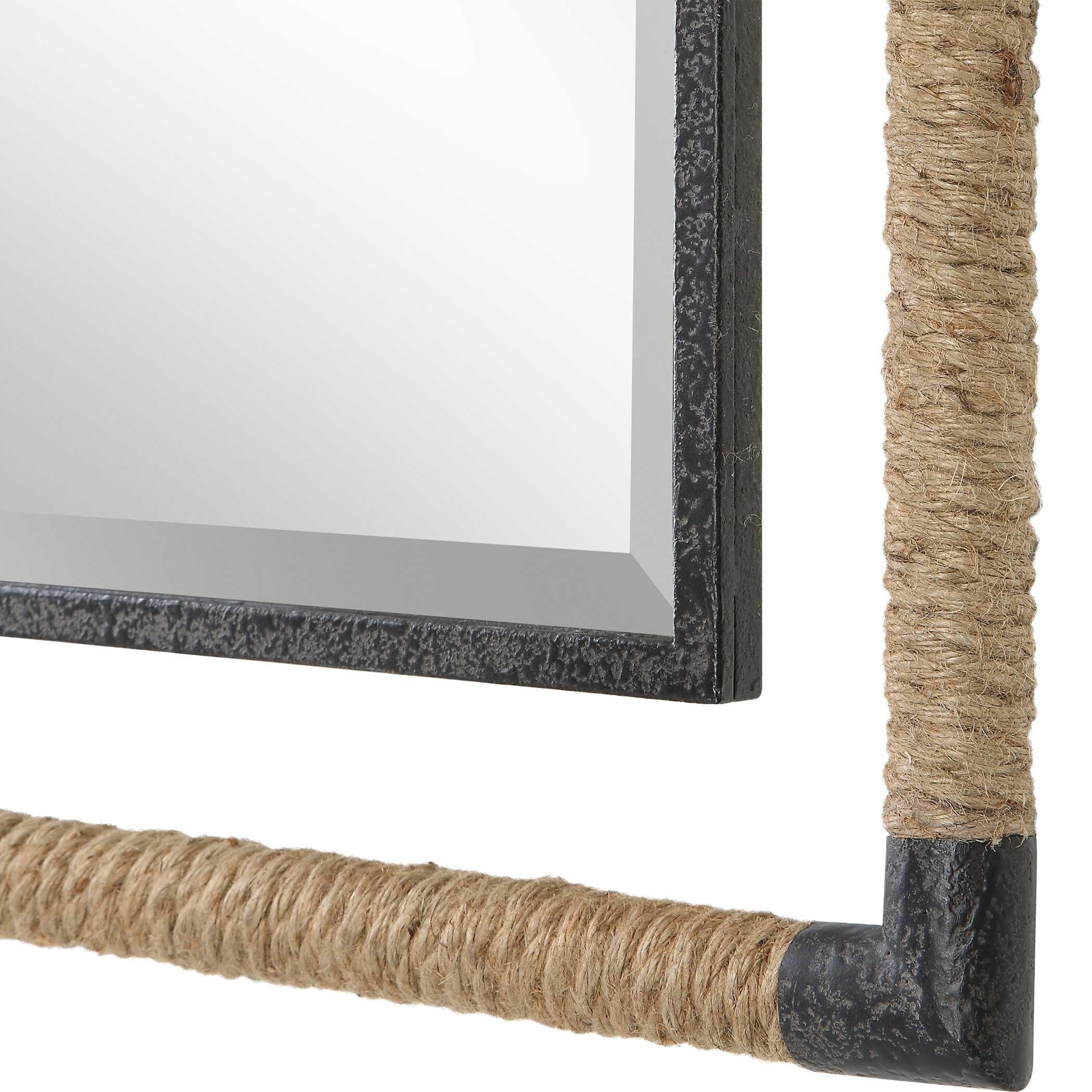 Melville Iron & Rope Mirror, by Uttermost, 28" width x 38" height x 1.5" depth View 6