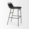 Kavalan Low Back 37.5in Seat Bar Stool | Ebony Leather with Black Metal, Counter & Bar Stool by Mercana, 17.7" length x 20.9" width x 37.5" height thumbnail 7