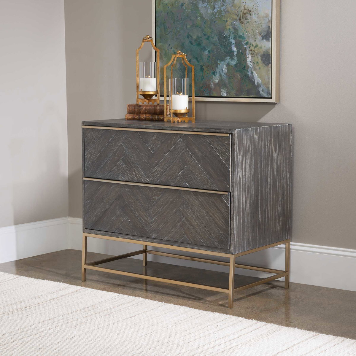 Armistead Dark Walnut Drawer Chest, Cabinets & Chest by Uttermost, 33" width x 29" height x 18" depth View 4