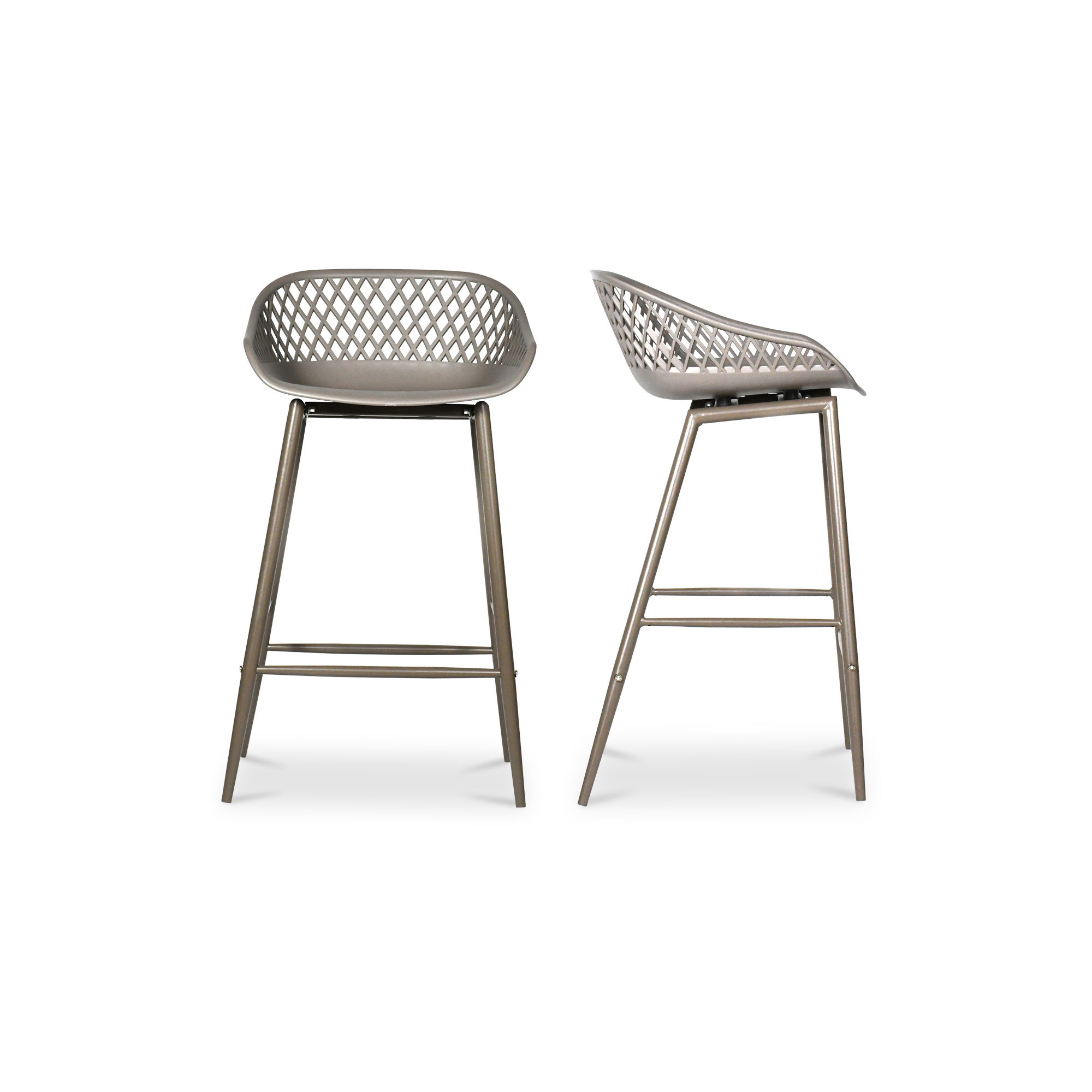 Piazza Outdoor Counter Stool Grey - Set Of Two, Outdoor Chair by Moe's Home, 1'7" width x 2'10" height x 1'7" depth View 2